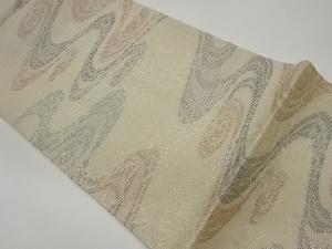 紗 流水に笹模様織出し袋帯